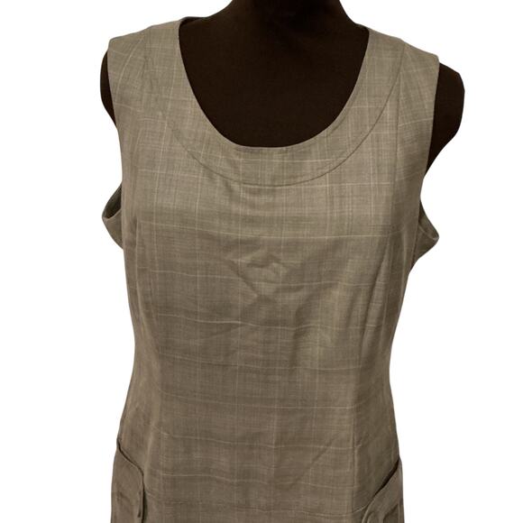 Calvin Klein Women’s Brown Sleeveless Plaid Career Office Dress Size 12 - Picture 3 of 10